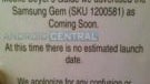 Best Buy retracts its statement of launching the Samsung Gem
