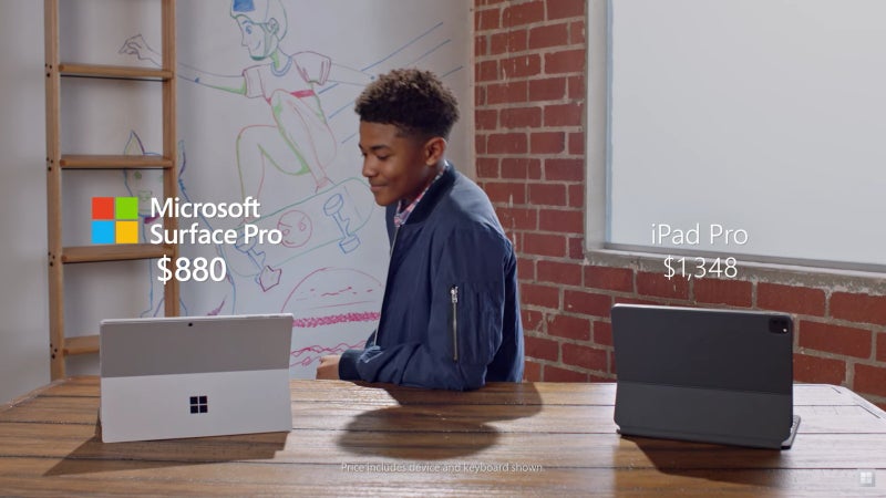 Microsoft's newest Apple attack ad compares the Surface Pro 7 to an iPad Pro