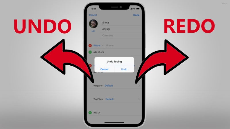 How to undo/redo on an iPhone