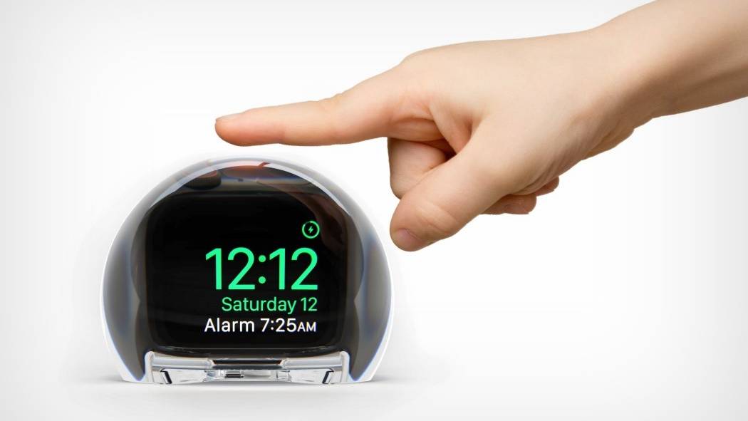 This cool glass dock for your Apple Watch turns it into an alarm clock