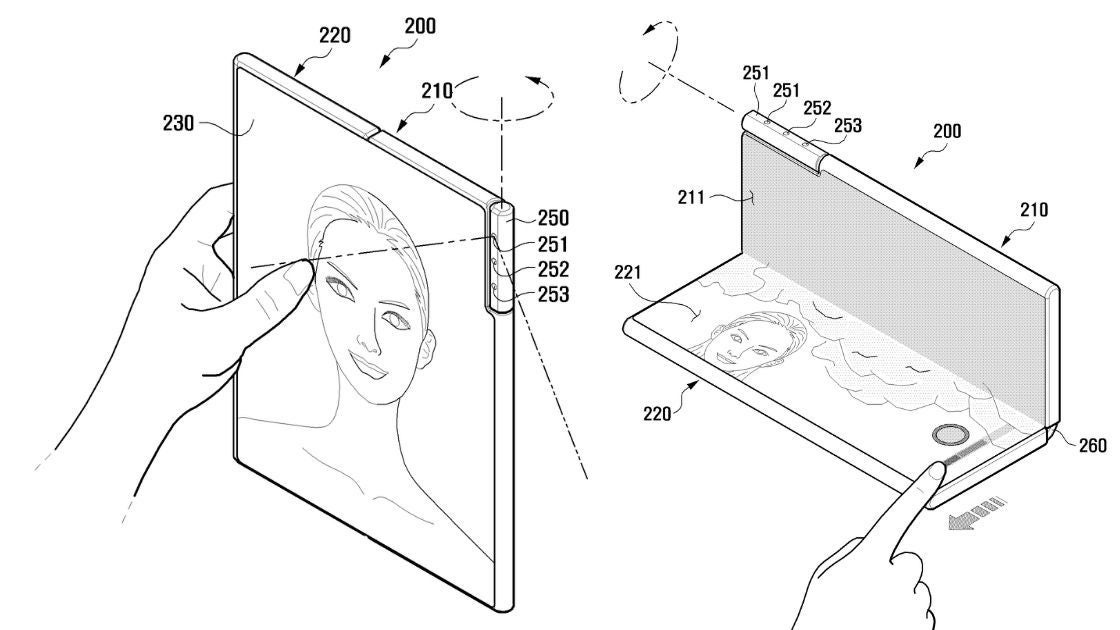 Samsung has patented a one of a kind foldable phone with a rotating camera