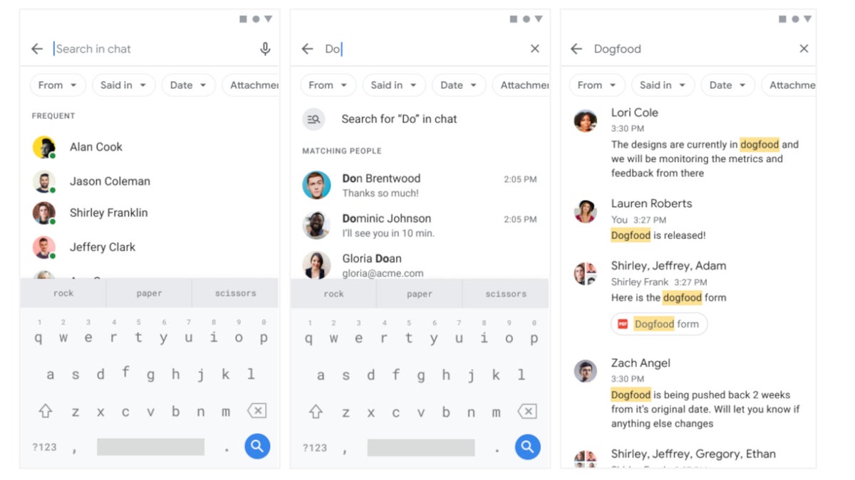 Google Chat's latest update brings improved search on Android devices