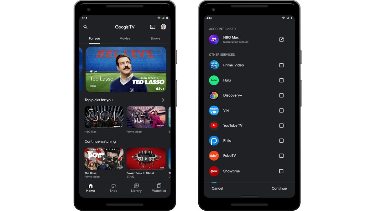Google TV Android app update adds support for more streaming services
