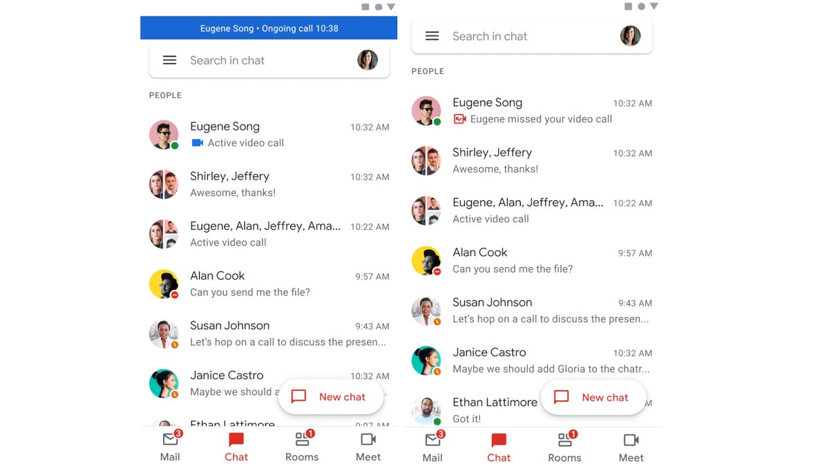 google chat in gmail app iphone