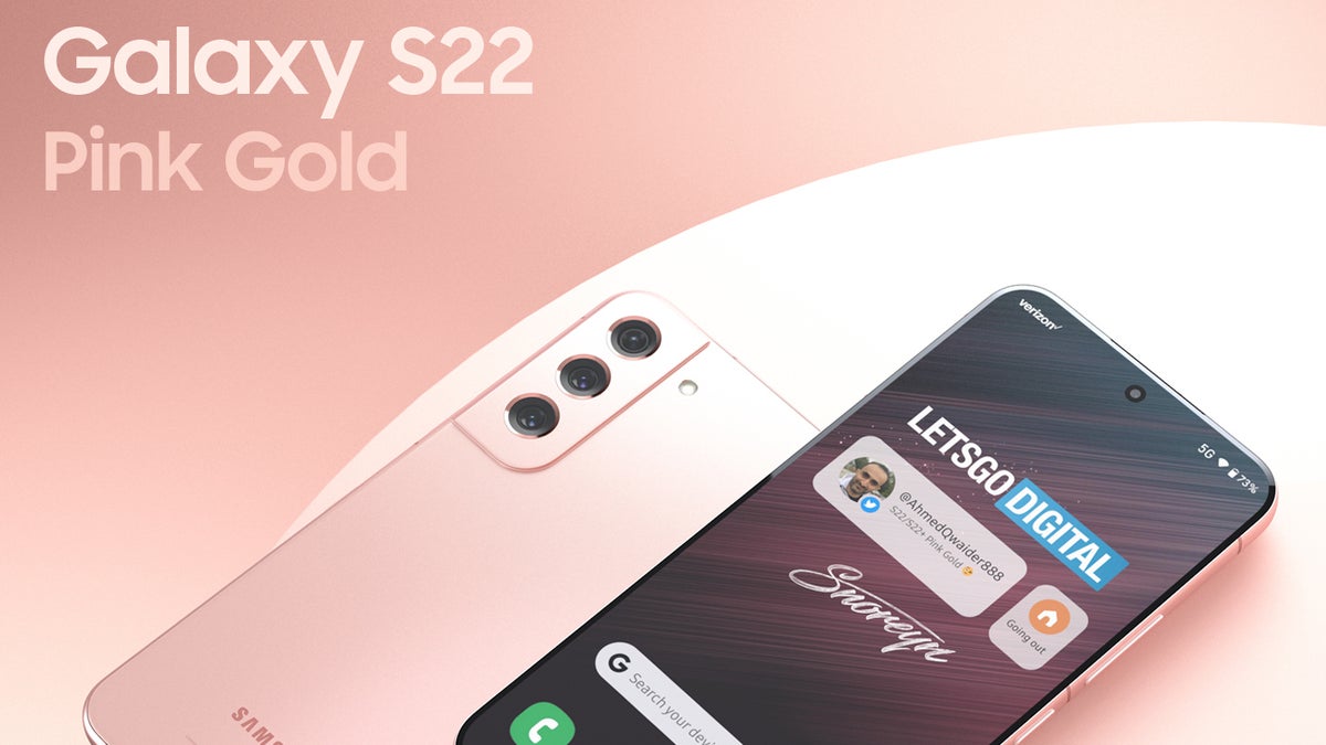 Samsung Galaxy S22 renders in a youthful Pink Gold color appear online