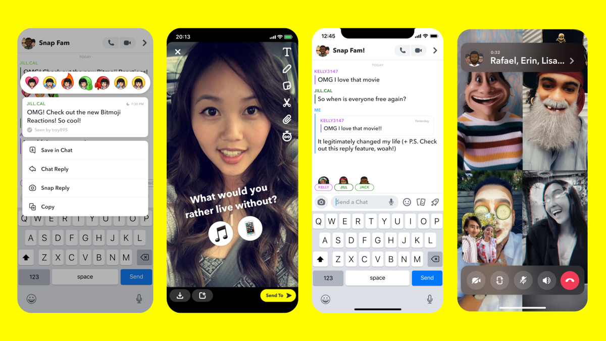 Snapchat is adding a slew of new features, including Poll Stickers, Threaded Replies, and Bitmoji