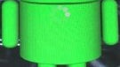 Live wallpaper featuring Android's green droid devours apples