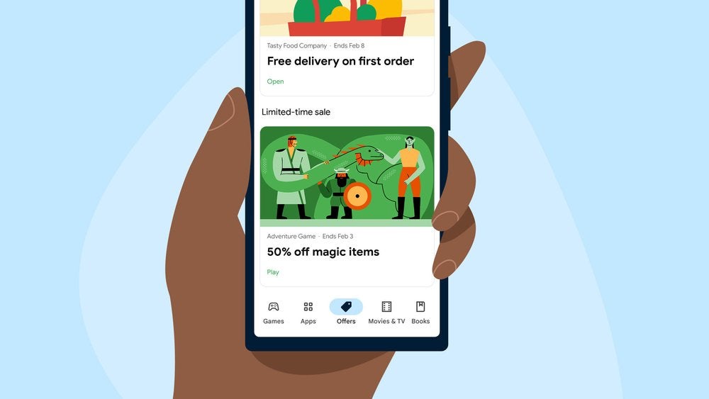 Discover deals on games, movies, books, and more on the Google Play Store with Offers