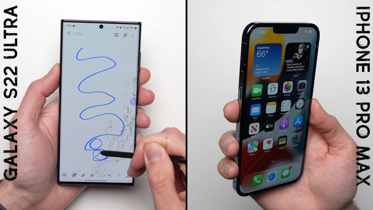 Galaxy S22 Ultra's Victus+ glass takes on the iPhone 13 Pro Max in a drop test
