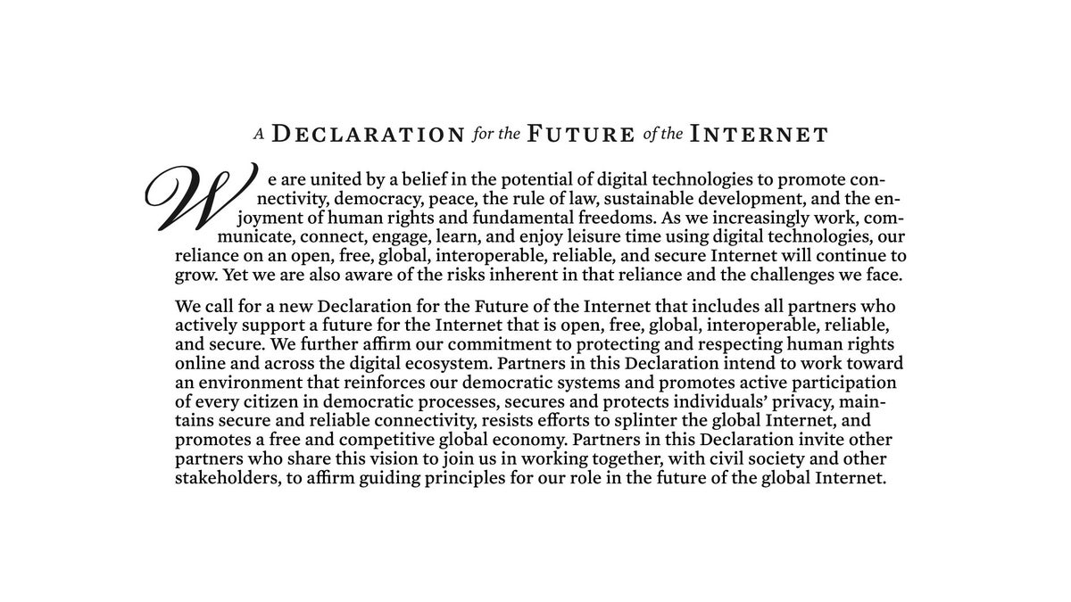 US and EU agree on a common vision for the future of the internet