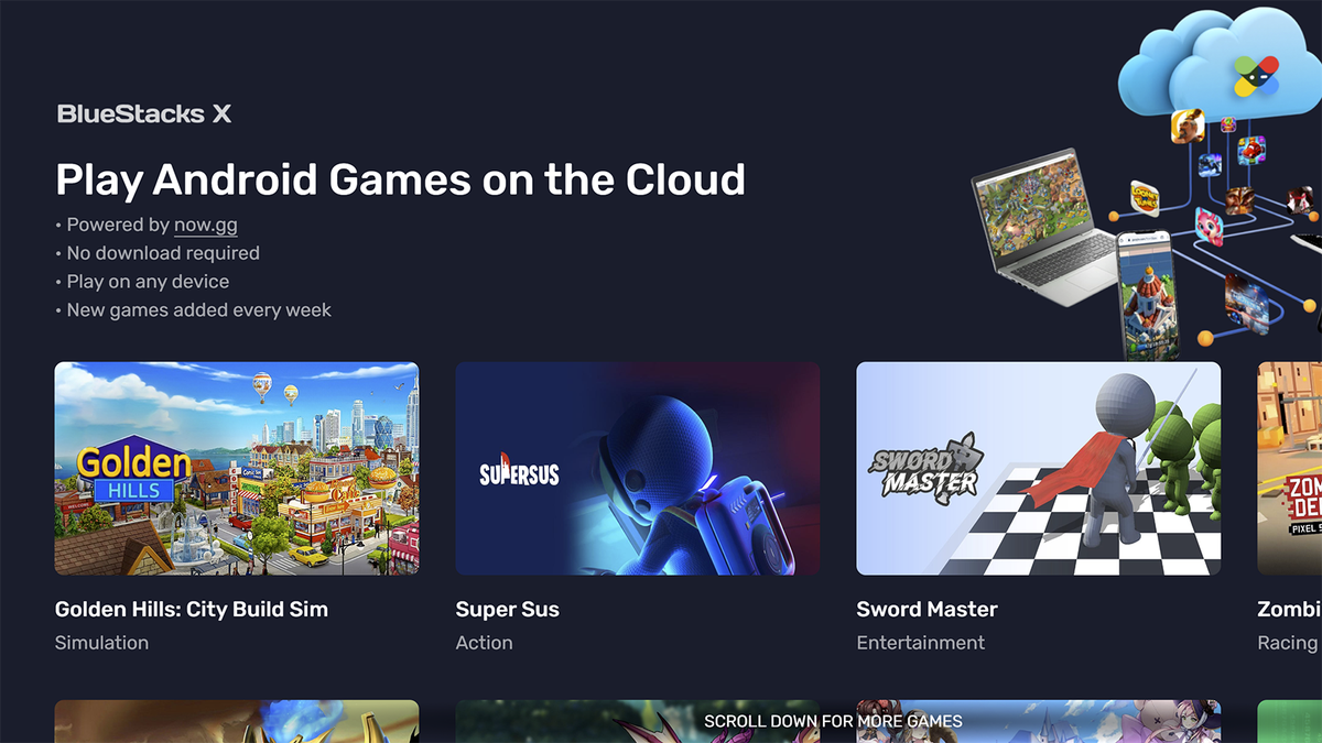 BlueStacks X lets you play Android games in your computer's browser