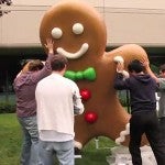 Giant Gingerbread Man touches down at Googleplex; launch of next Android OS build imminent