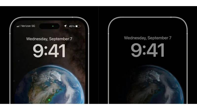 Images give sneak peek at iPhone 14 Pro's always-on mode and redesigned status bar