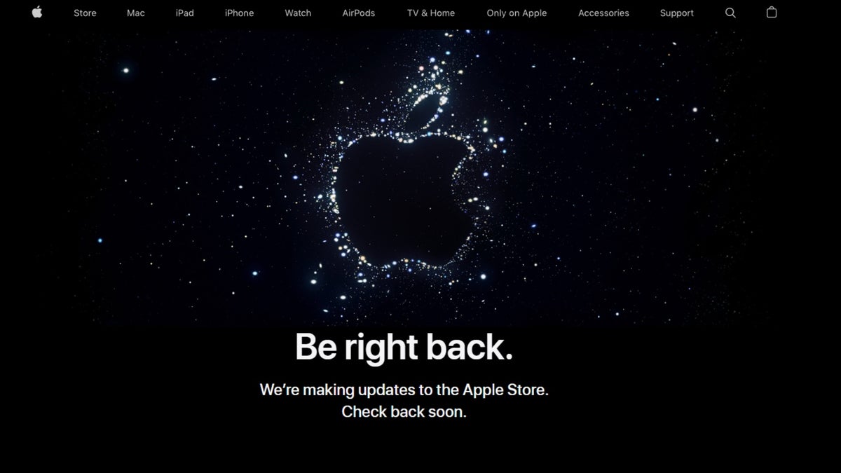 The Apple Store is down ahead of the iPhone 14 announcement