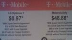 Walmart prices the LG Optimus T at $0.97 & Motorola DEFY at $48.88
