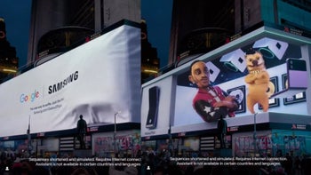 Google and Samsung show off the power of Assistant on the Z Flip 4 at Times Square
