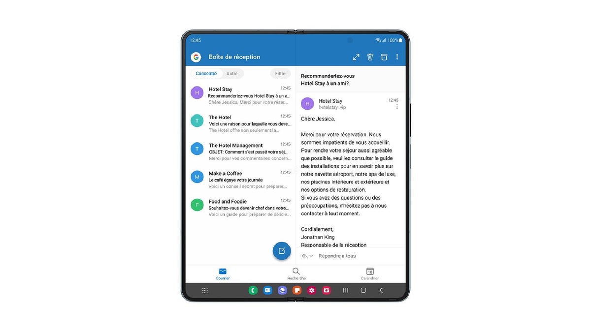 La interfaz de Gmail está optimizada para teléfonos plegables como el Galaxy Z Fold 4