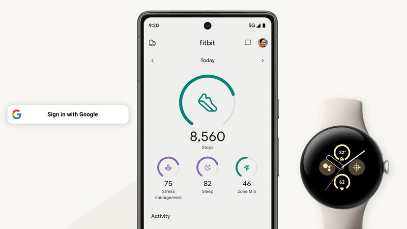 You'll need a Google Account login to use Fitbit features on the Pixel Watch 2 and Fitbit Charge 6