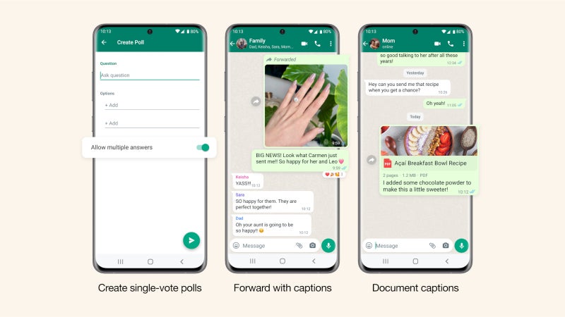 WhatsApp launches new features for polls and captions
