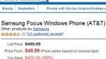 Windows Phone 7-powered Samsung Focus available on Amazon for only $49.99