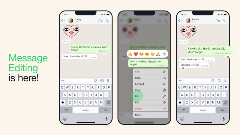 WhatsApp finally rolls out the ability to edit messages