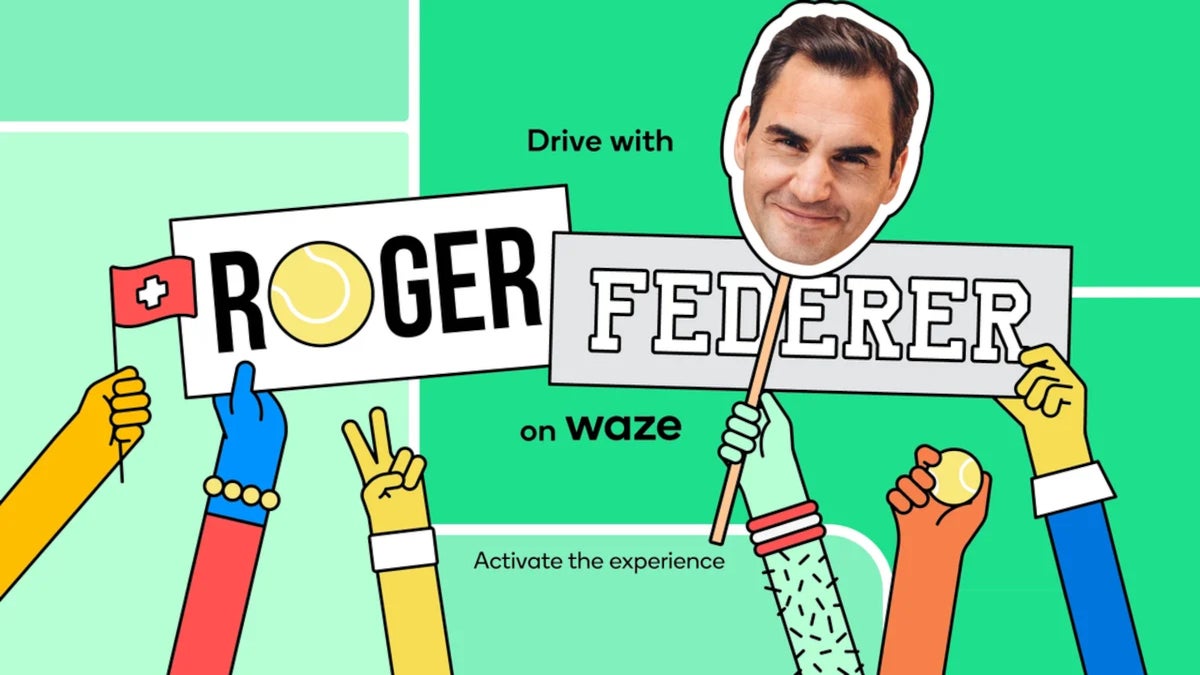 Waze teams up with tennis legend Roger Federer for a new driving experience