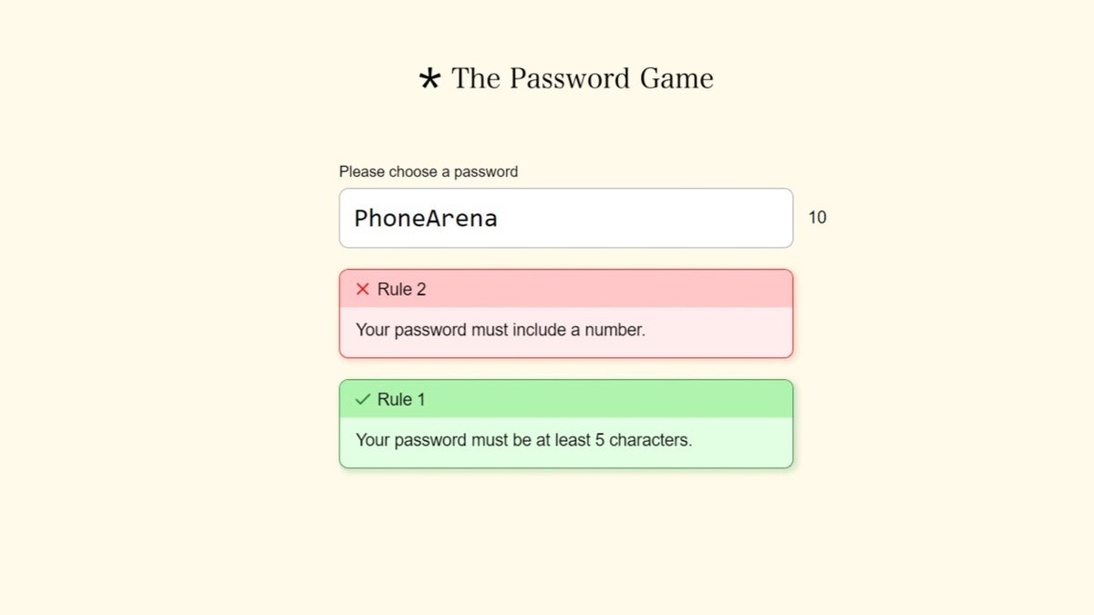 The Password Game: To lose patience is to lose the battle