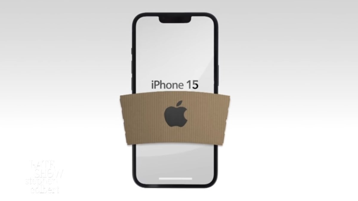 Check out the Apple Air Sleeve for overheating iPhones; it's a joke from Colbert's Late Show team