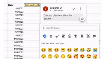 Google Sheets update adds emoji reactions for comments