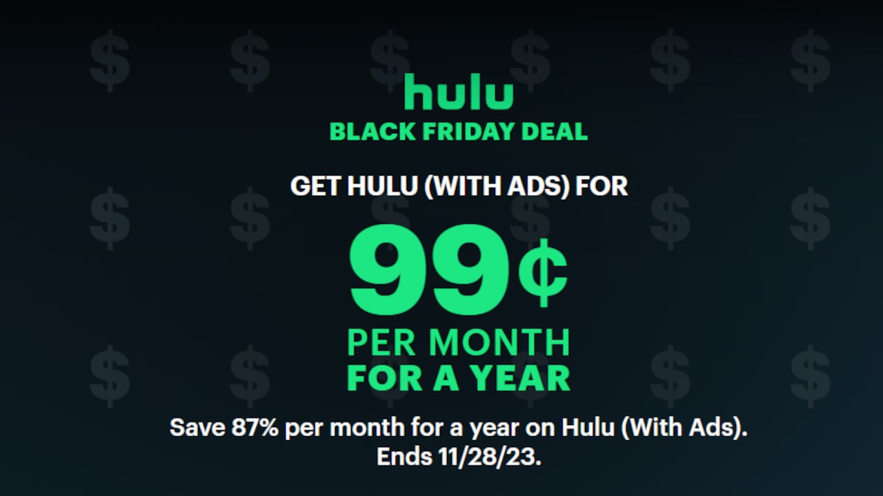 Black Friday deal Grab a Hulu subscription for just 0.99month for one year