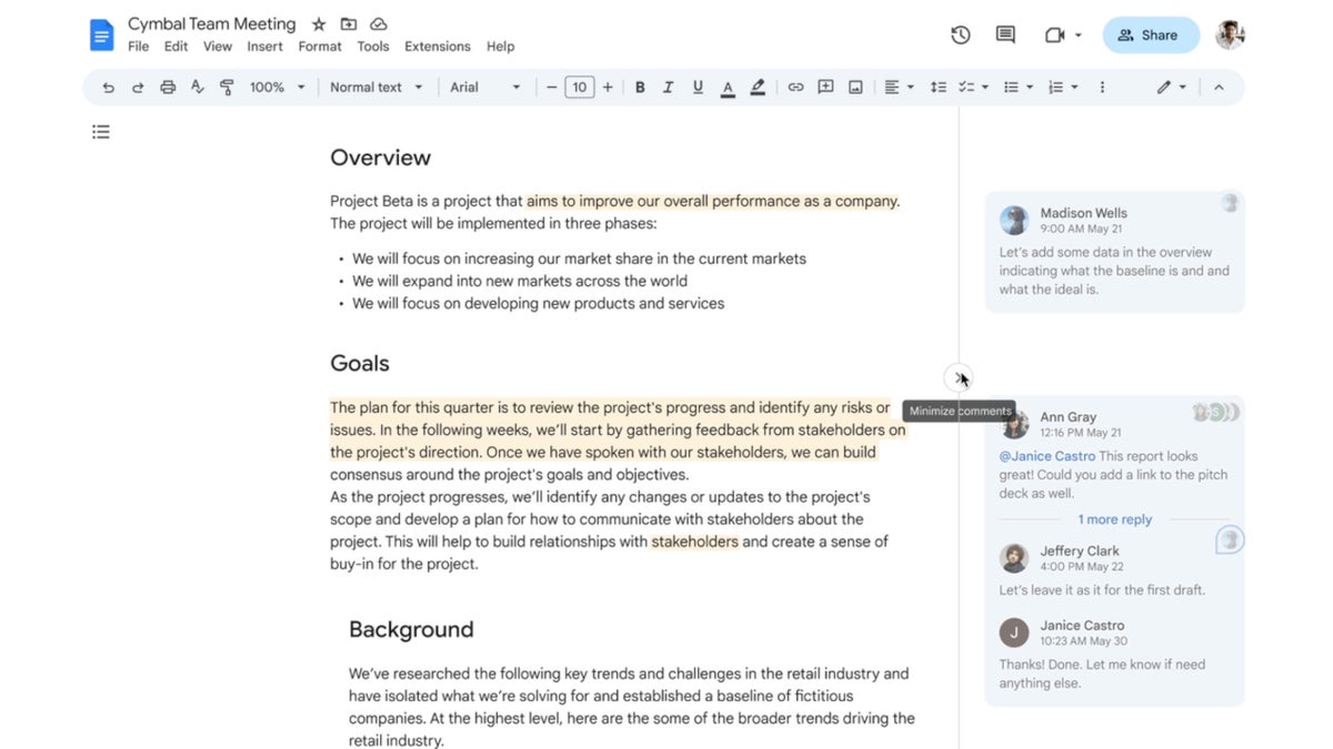 Google announces changes to Docs, Sheets and Slides comments sections