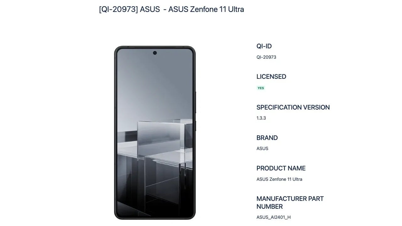طراحی جلویی Asus Zenfone 11 Ultra، جزئیات شارژ توسط پلتفرم گواهی تایید شد