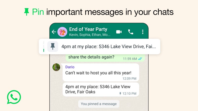 WhatsApp update adds the ability to pin multiple messages
