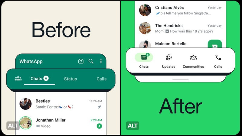 WhatsApp rolling out new bottom navigation bar for comfy use