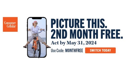 It's the best time to try Consumer Cellular: your second month is free!