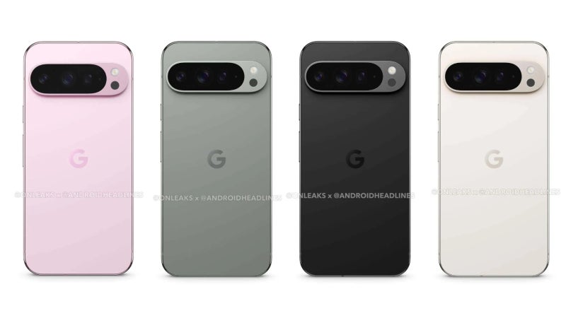 The Google Pixel 9 Pro is shown off in its four colors in these new leaks