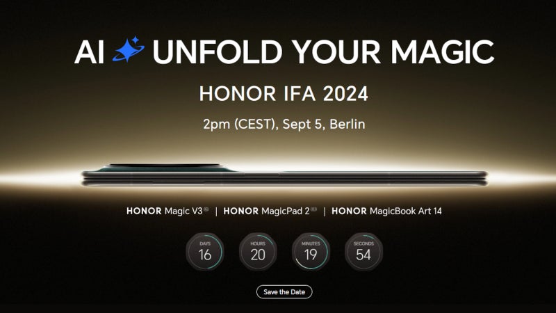 The impossibly thin Honor Magic V3 going global next month