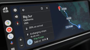 photo of Android Auto interface navigating to Big Sur