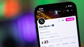 A phone displaying the X app, featuring Elon Musk's account.