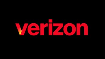 Verizon logo in red on a black backdrop with a flame inside the V.