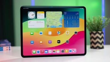 A propped up iPad M4 Pro on the home screen