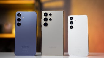 A photo of the Samsung Galaxy S24 series devices lined up