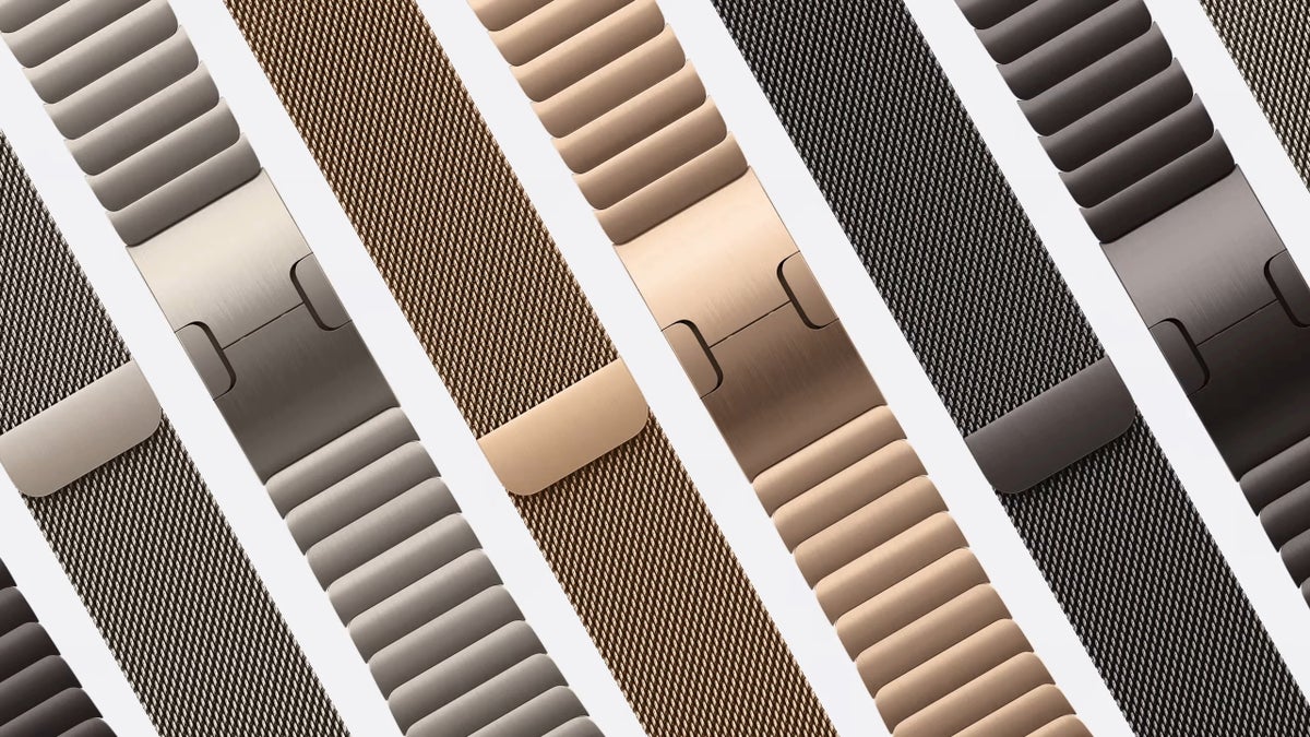 Apple Watch bands made from metal.