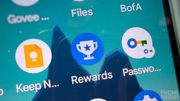 Google Opinion Rewards app next to other apps on a smartphone screen.