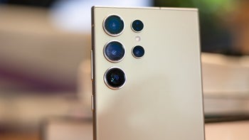 The Galaxy S24 Ultra from the back, showing its camera array.