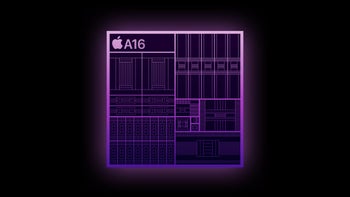 Diagram of Apple's A16 application processor with different segments of the SoC drawn.