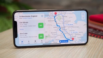 Google Maps on an iPhone screen navigation screen.