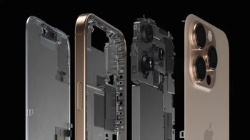 Disassembled iPhone 16 Pro graphic