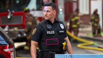 An image of a first responder with a cellular device