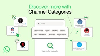 An official promotional image for WhatsApp channel categories